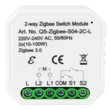 Розумний вимикач Tervix Pro Line ZigBee Switch (2 клавіші), без нуля