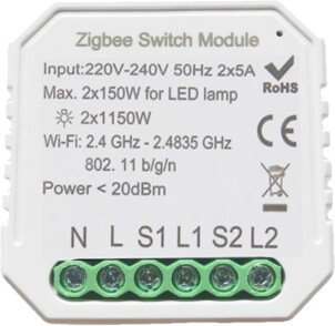 Розумний вимикач Tervix Pro Line ZigBee Switch (2 клавіші) №1