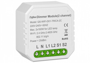 Умный выключатель – регулятор Tervix Pro Line ZigBee Dimmer (2 клавиши) №1