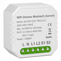 Умный выключатель – регулятор Tervix Pro Line WiFi Dimmer (2 клавиши)