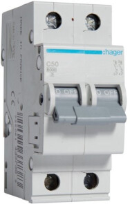 Hager Автоматичний вимикач 2P 6kA C-25A 2M №1