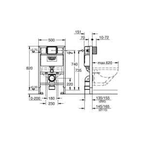 Інсталяція для унітазу висотою 0.82 м Grohe Rapid SL 38948000 №2